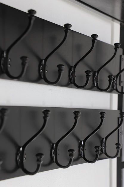 Britt Garderobe XL Zwart – Massief Mangohout &amp; Staal | 100 × 40 × 190 cm