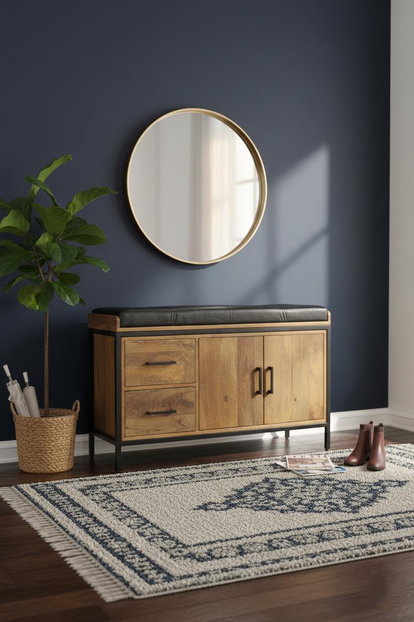 Schoenenbankje met Opbergruimte – Warm &amp; Stijlvol Design 100 × 40 × 60 cm