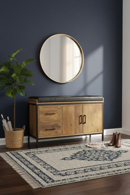 Schoenenbankje met Opbergruimte – Warm &amp; Stijlvol Design 100 × 40 × 60 cm