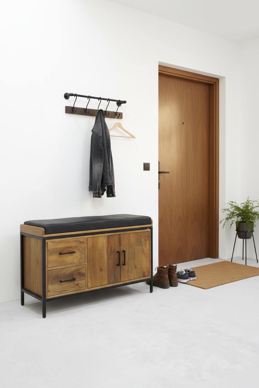 Schoenenbankje met Opbergruimte – Warm &amp; Stijlvol Design 100 × 40 × 60 cm