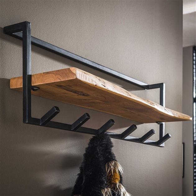 Kapstok Eddie met plank + 6 haken