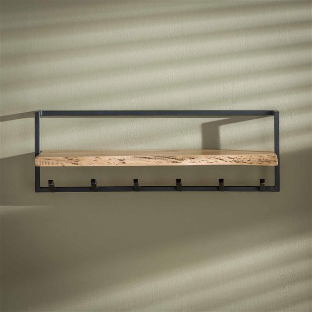 SMIBUY Kapstokken met Plank Wandmontage, 74 cm Entree Kapstok voor Muur, Bamboe Hangende Plank met 5 Dubbele Metalen Haken voor Badkamer, Slaapkamer, Keuken, Woonkamer, Mudroom (Wit SMIBUY Kapstokken met Plank Wandmontage, 74 cm Entree Kapstok voor Muur, Bamboe Hangende Plank met 5 Dubbele Metalen Haken voor Badkamer, Slaapkamer, Keuken, Woonkamer, Mudroom (Wit