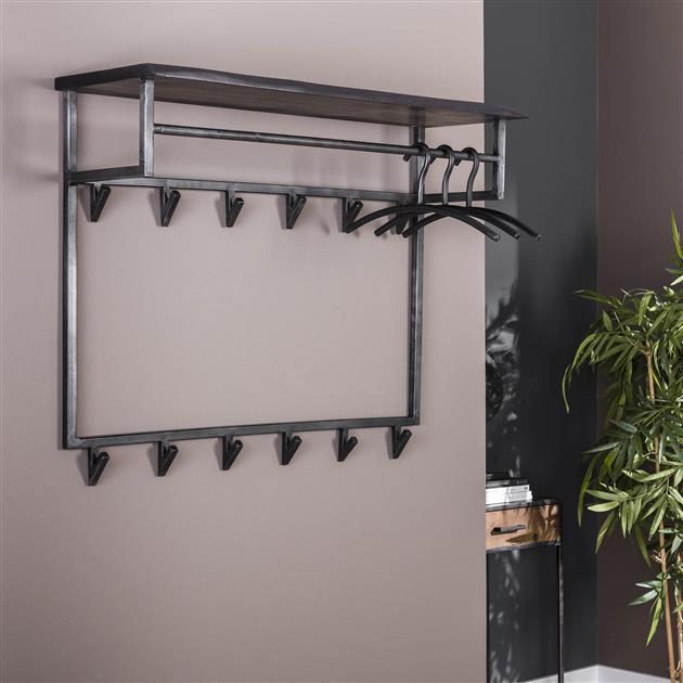 Kapstok Yuko met 12 haken Zwart