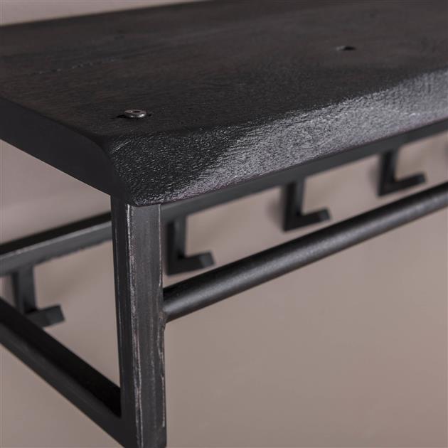 Kapstok Yuko met 6 haken Zwart