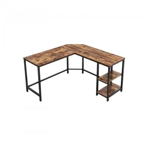 Hoekbureau Industrieel Design | Houtlook en Staal | 138x138x75cm - Industrieelinhuis.nl