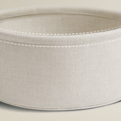 Salontafel Rond Crème wit met opbergmand | Houtlook en Staal | ⌀ 75cm x 45cm - Industrieelinhuis.nl