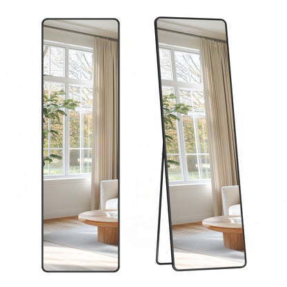 Staande spiegel met zwarte omlijsting | 150x40cm - Industrieelinhuis.nl