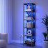 Boekenkast Nova met LED-verlichting – Zwart – 40x30,3x178,6 cm - Industrieelinhuis.nl