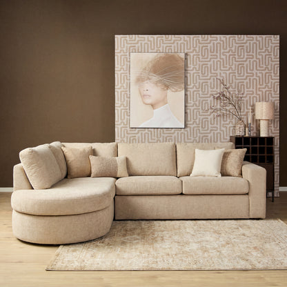 MySofa Alma Hoekbank Roze 2,5 zits+Divan Rechts
