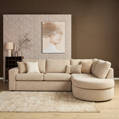 MySofa Alma Hoekbank Roze 2,5 zits+Divan Rechts