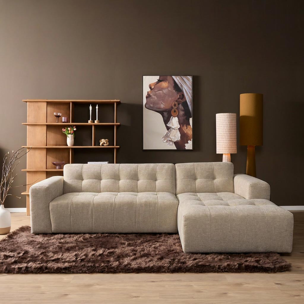 MySofa Ruby Hoekbank Beige 2,5 zits AL + Lounge R