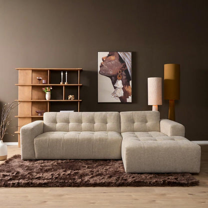 MySofa Ruby Hoekbank Beige  2,5 zits AL + Lounge R