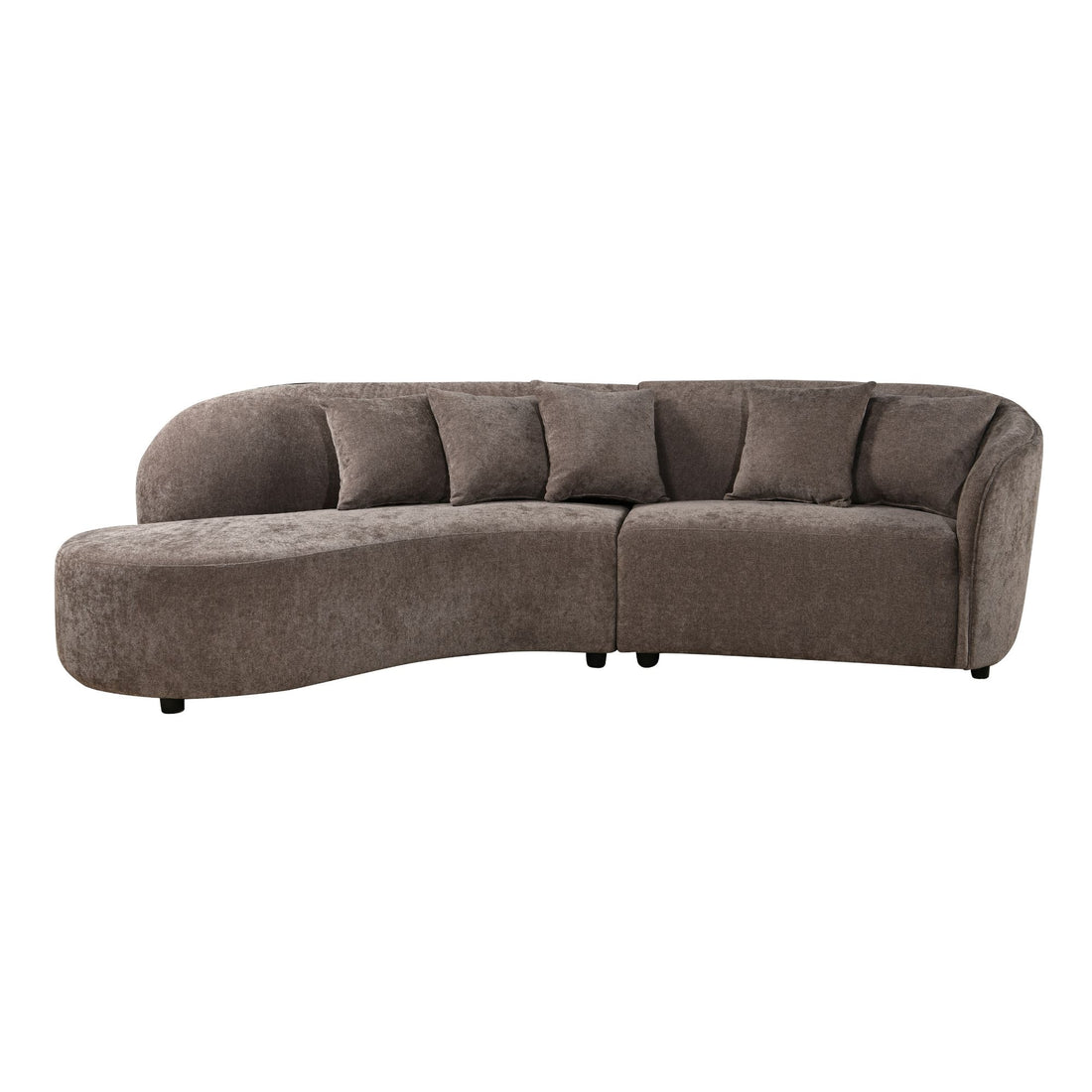 Ronde Hoekbank Novi Donkergrijs Links