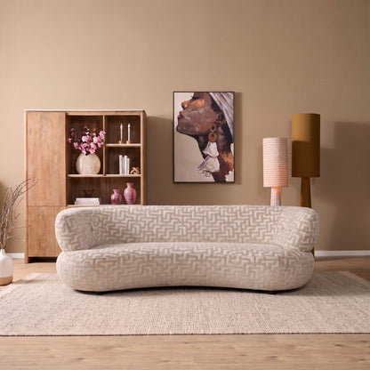 Ronde 3-zitsbank Amy Beige