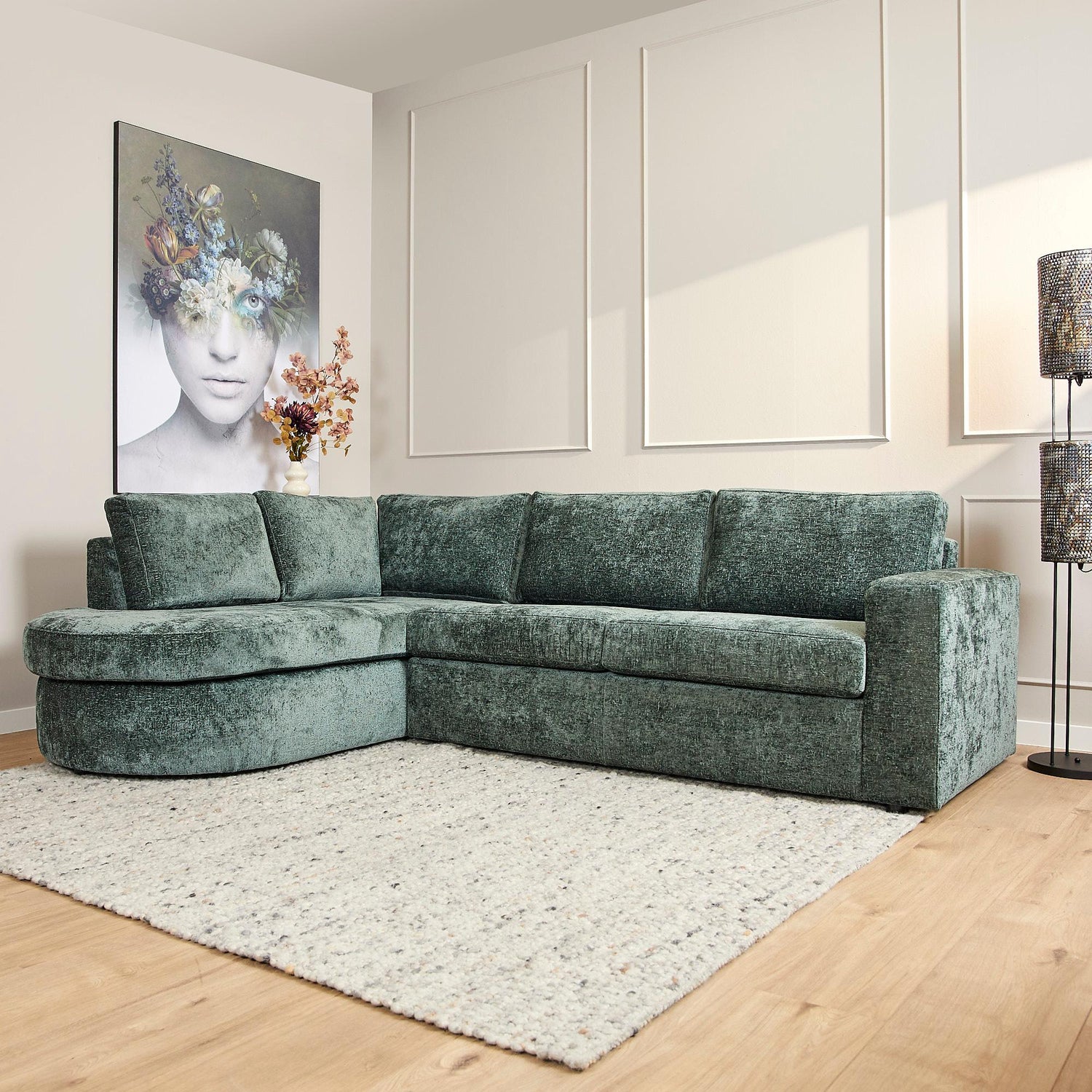 MySofa Alma | Divan Links + 2,5 zits | Green - Industrieelinhuis.nl