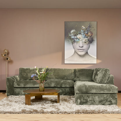 MySofa Teddy | 2,5 zits + Divan Rechts | Groen - Industrieelinhuis.nl