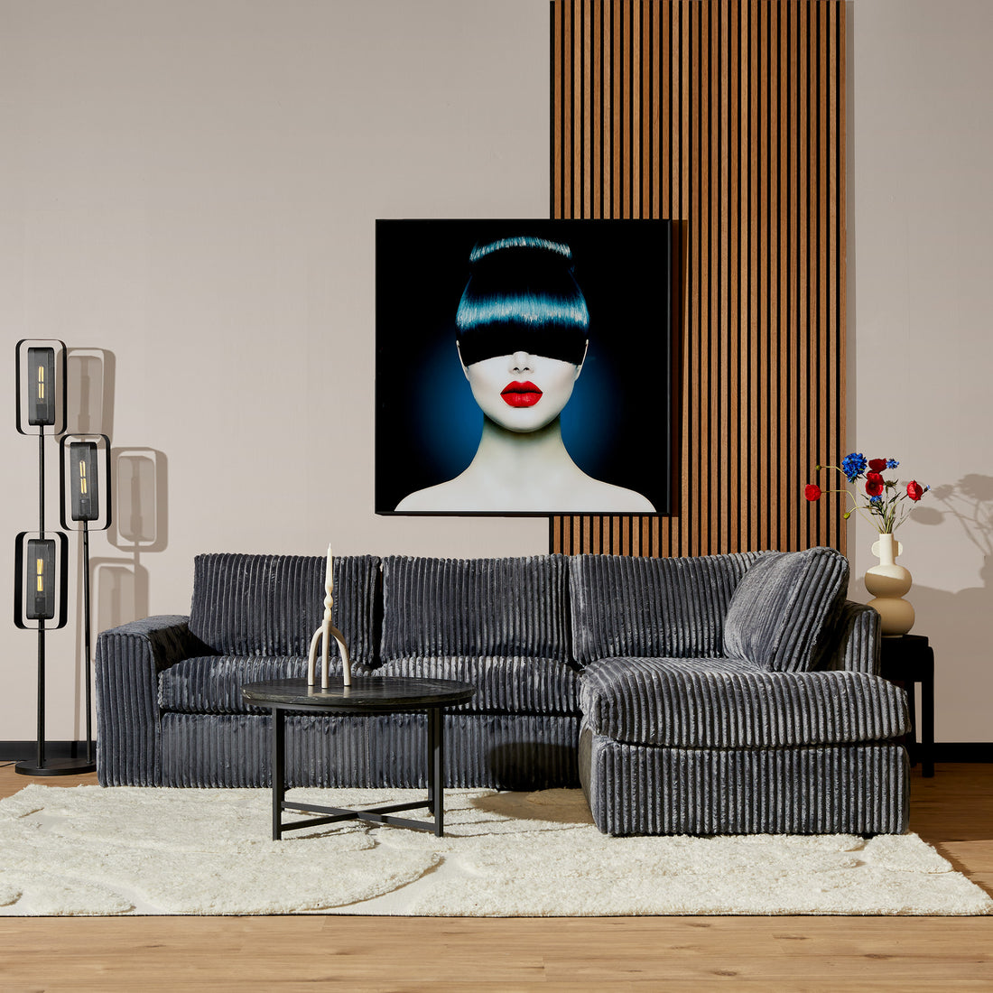 MySofa Teddy | 2,5 zits + Divan Rechts | Antraciet - Industrieelinhuis.nl