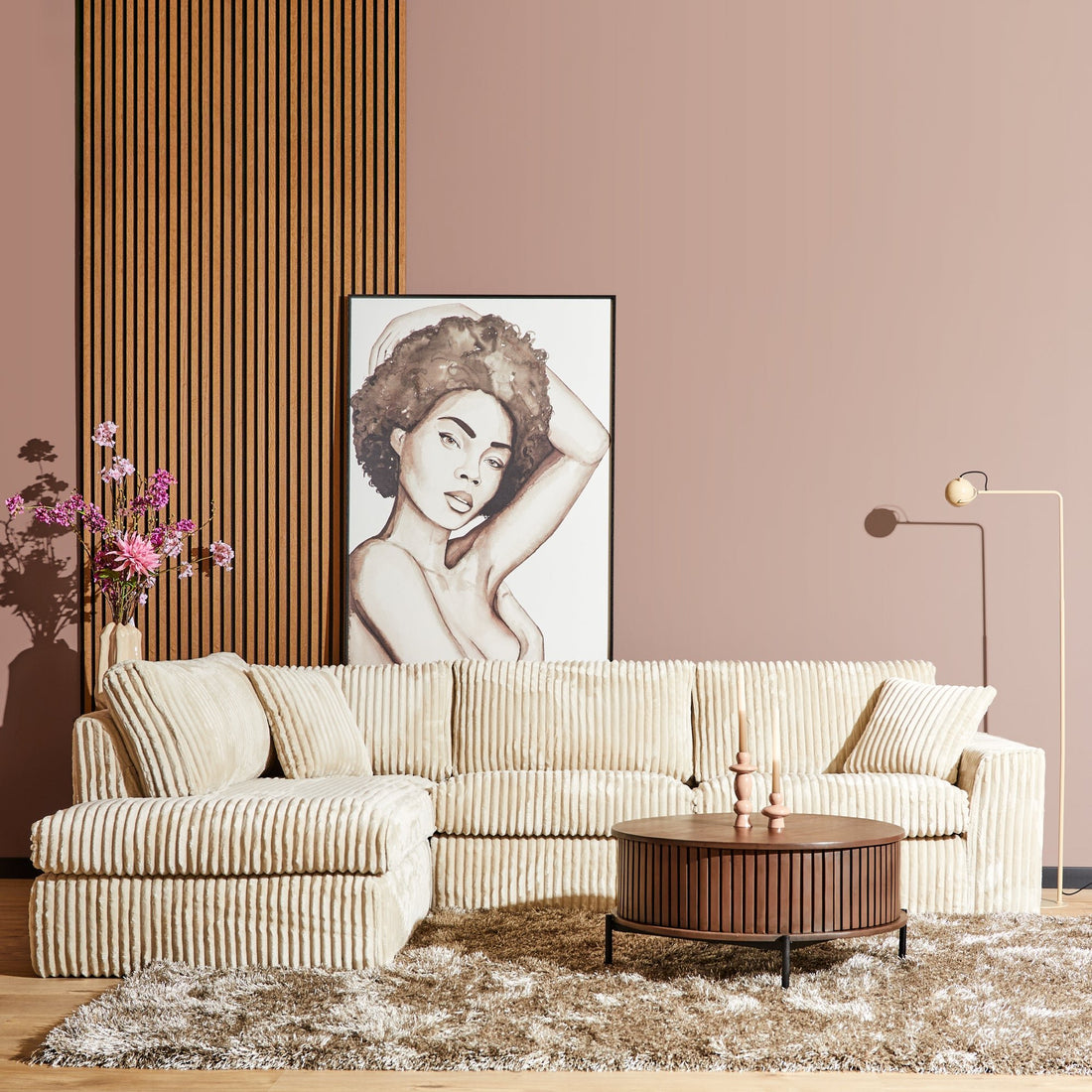 MySofa Teddy | Beige | Divan Links + 2,5 zits | 5 jaar garantie - Industrieelinhuis.nl