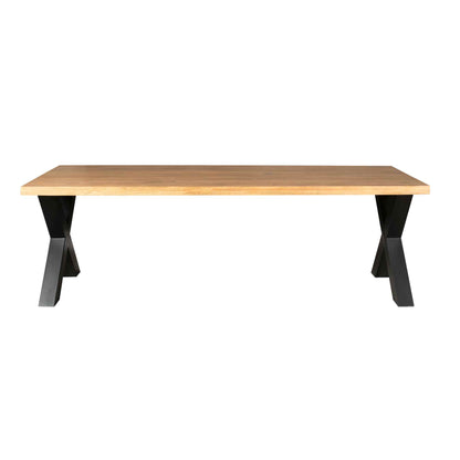 Mangohout eettafel Denver | Rechthoek X-poot | 200 cm