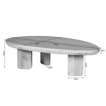 Organische Salontafel Zillah Donkerbruin
