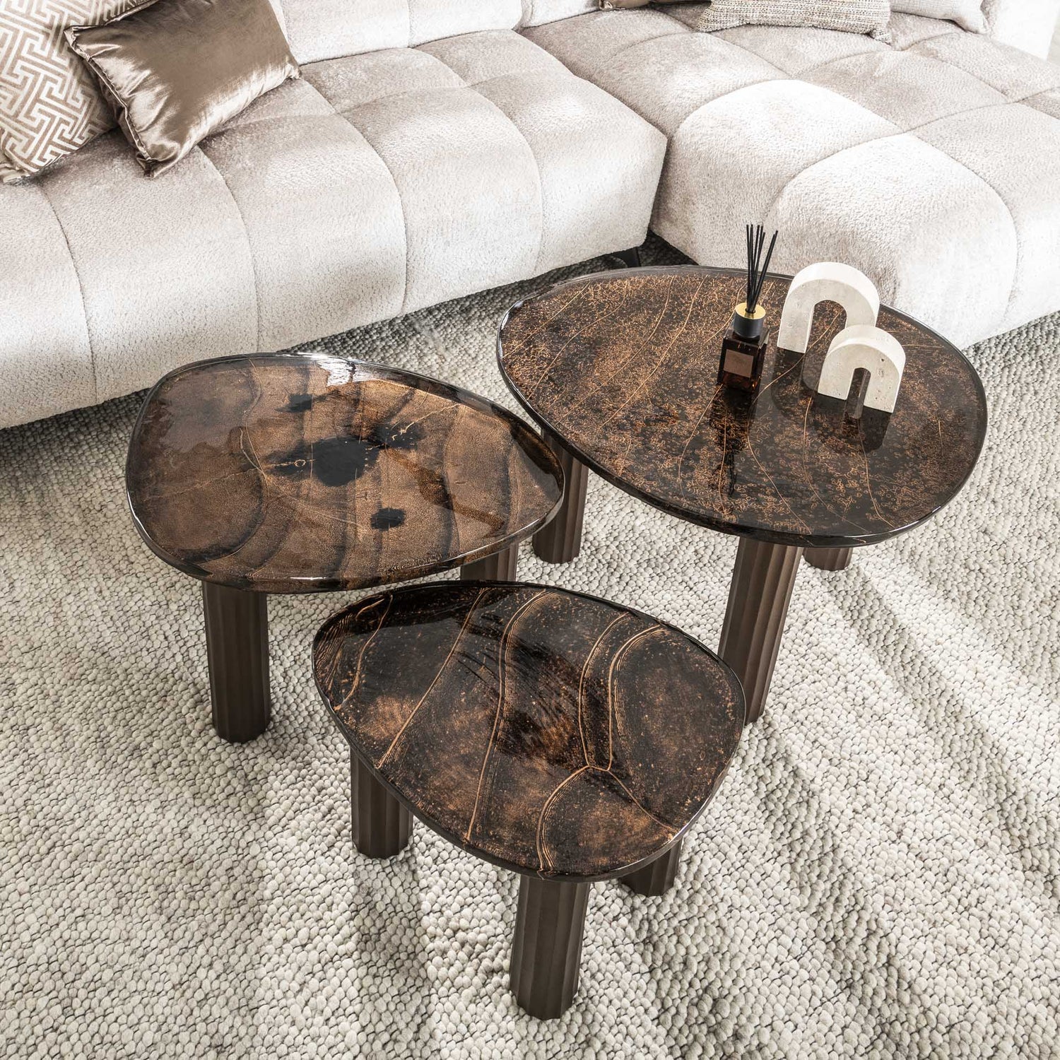 Organische Salontafel set Astra M | Kleur Koper