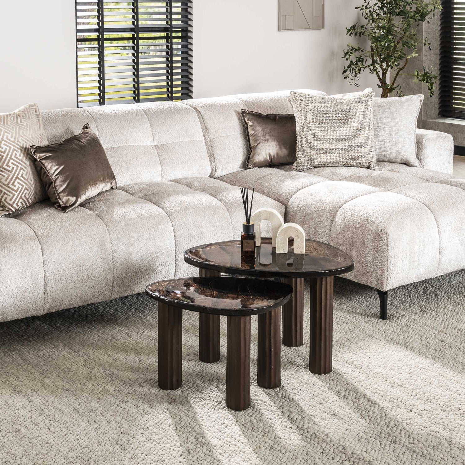 Organische Salontafel set Astra M | Kleur Koper