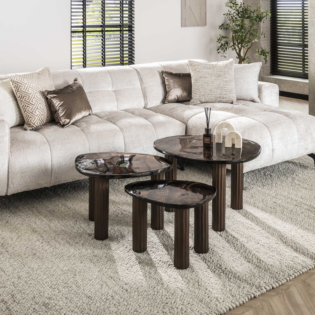 Organische Salontafel set Astra M | Kleur Koper