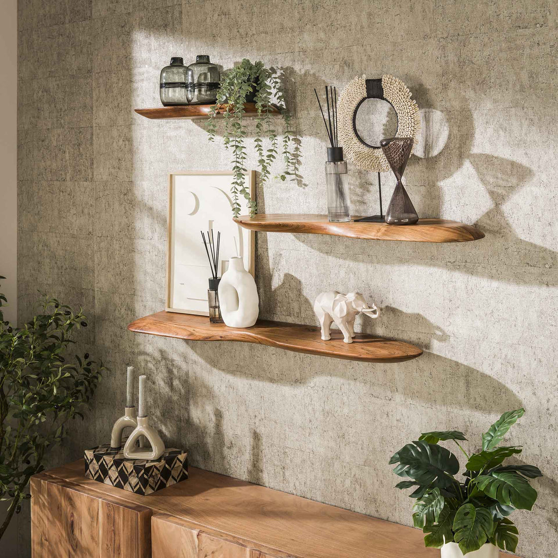 Organische Wandplank 60 cm | zwevend