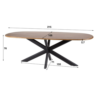 Organische eetkamertafel Cleo 215 cm