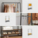 Garderoberek met rail ndustrieel Design | Houtlook en Staal | 100x45x160cm - Industrieelinhuis.nl