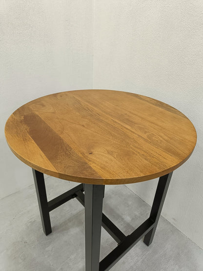 Ronde Bartafel Mangohout Ø90 cm – Warm &amp; Industrieel Design