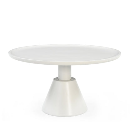 Ronde Salontafel 80 cm met Kegelvoet | Off White | Mangohout