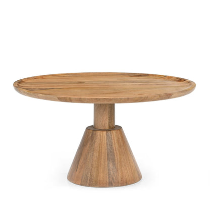Ronde Salontafel Mangohout | Jade Kegelvoet | 75 cm