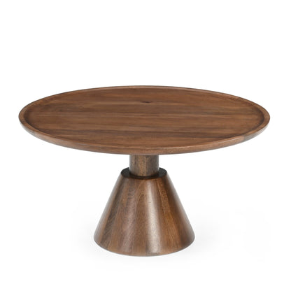 Ronde Salontafel Mangohout | Kegelvoet | 75 cm