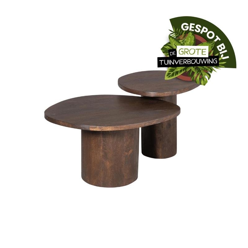 Ronde Salontafel Mirre | Donkerbruin | Set van 2