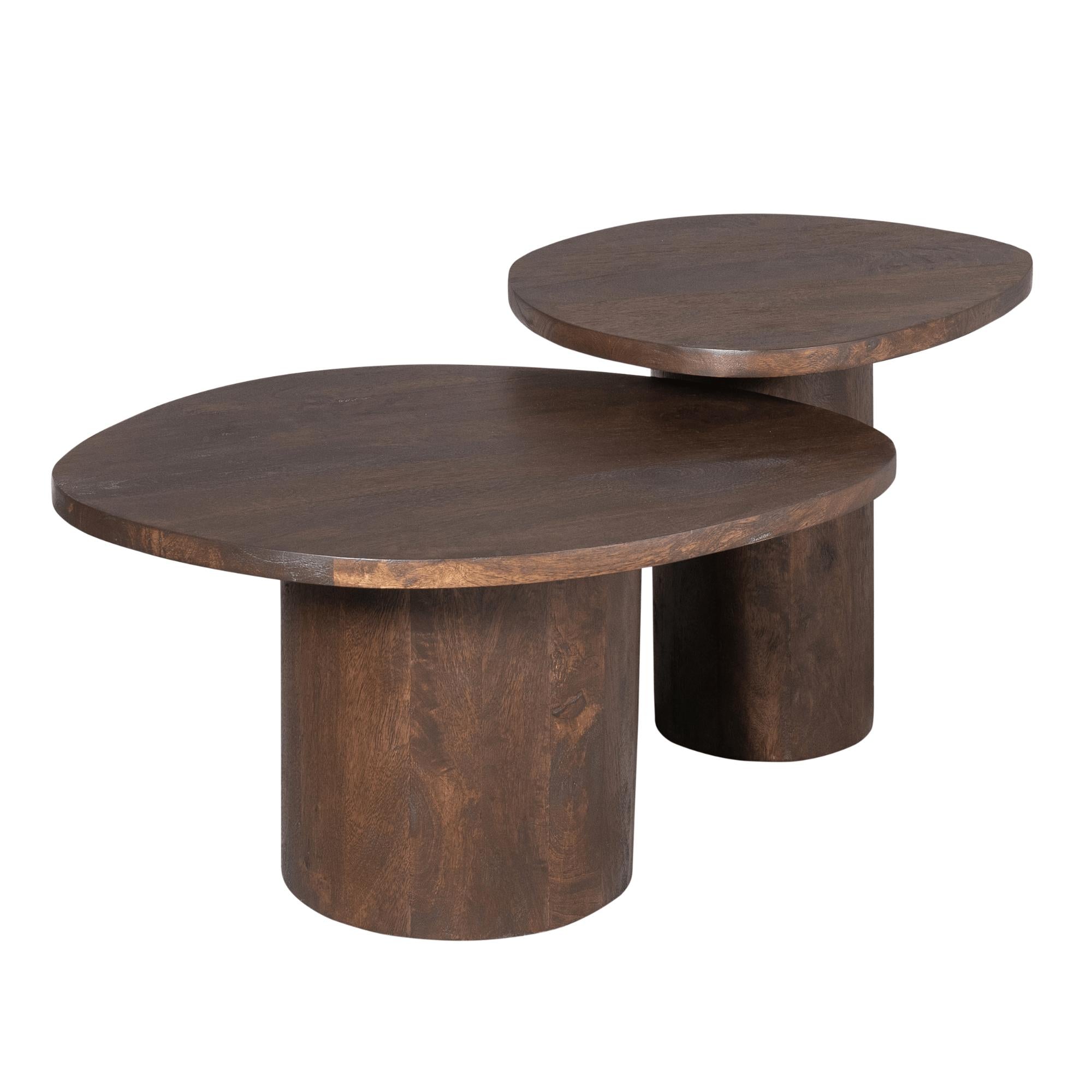 Ronde Salontafel Mirre | Donkerbruin | Set van 2