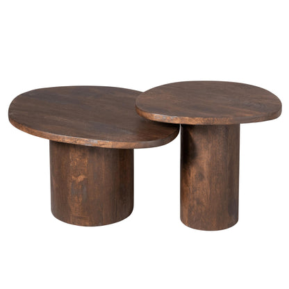 Ronde Salontafel Mirre | Donkerbruin | Set van 2
