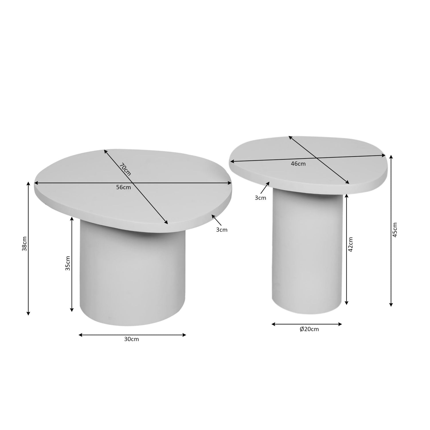 Ronde Salontafel Mirre | Donkerbruin | Set van 2