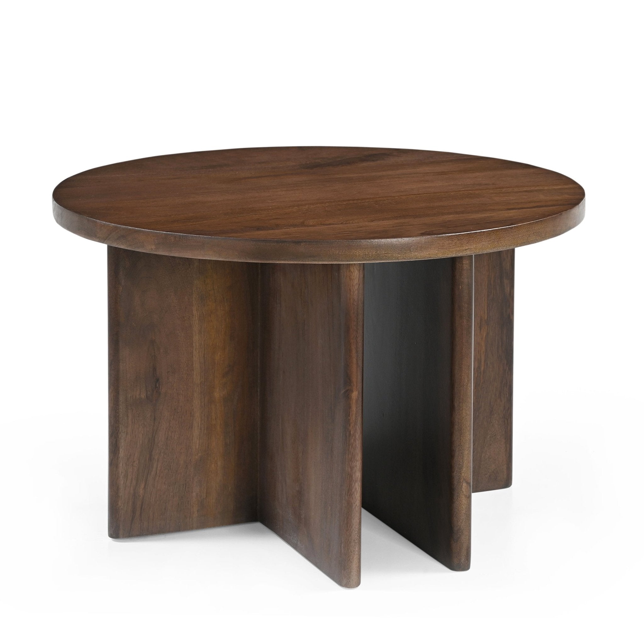 Ronde Salontafel mangohout | Jade Bruin | 60 cm