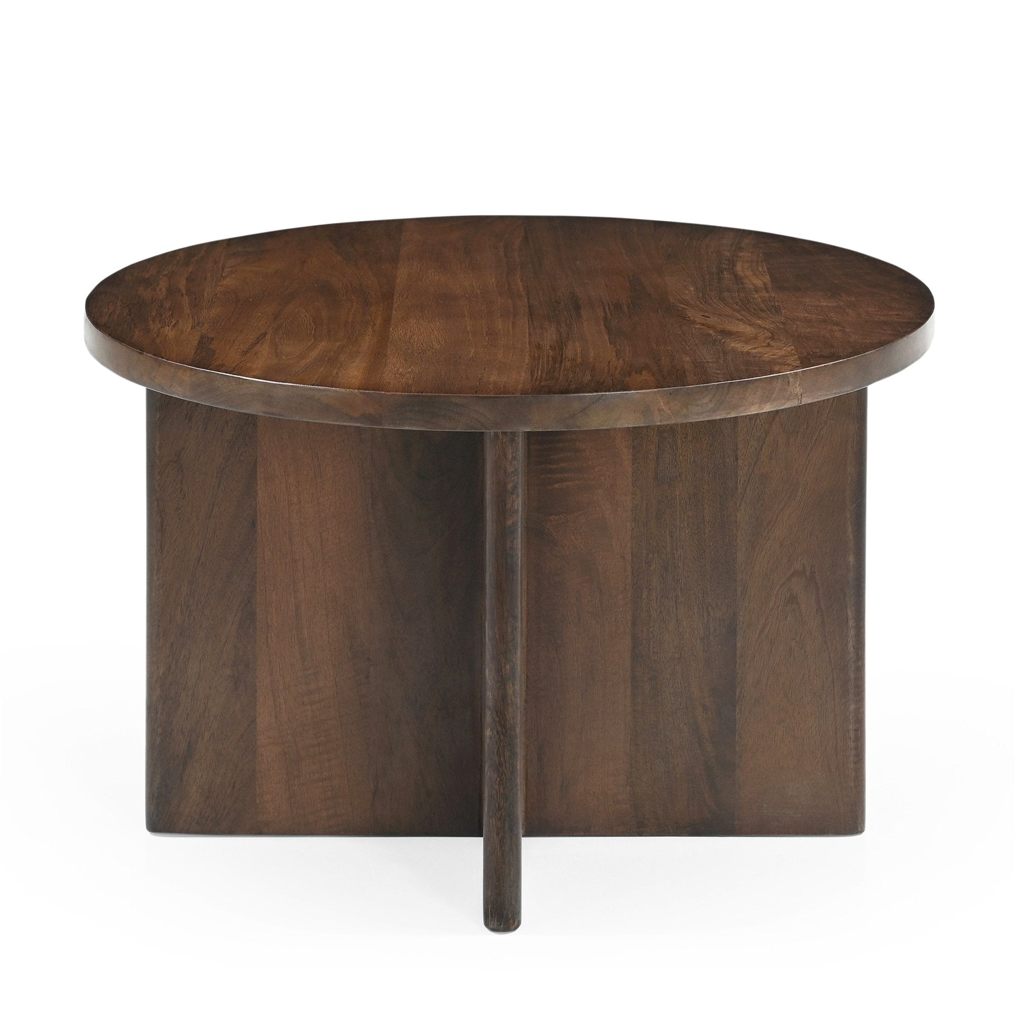 Ronde Salontafel mangohout | Jade Bruin | 60 cm