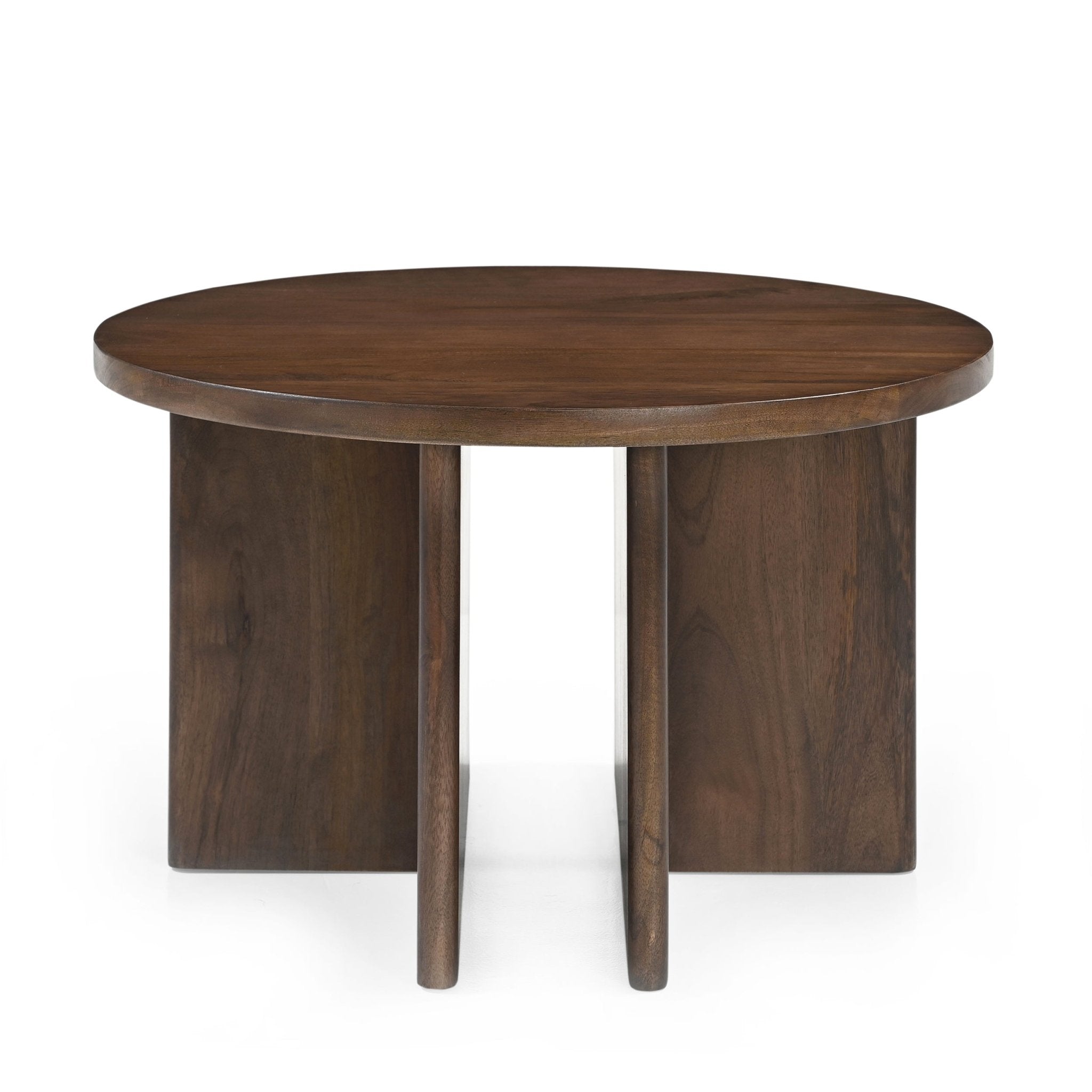 Ronde Salontafel mangohout | Jade Bruin | 60 cm