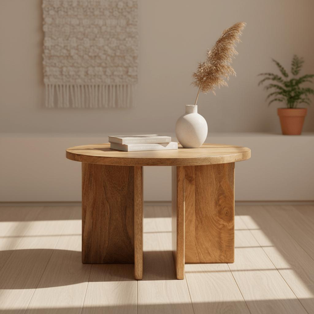 Ronde Salontafel mangohout | Jade Naturel | 60 cm