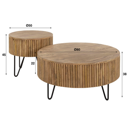Ronde Salontafel set van 2 Wade