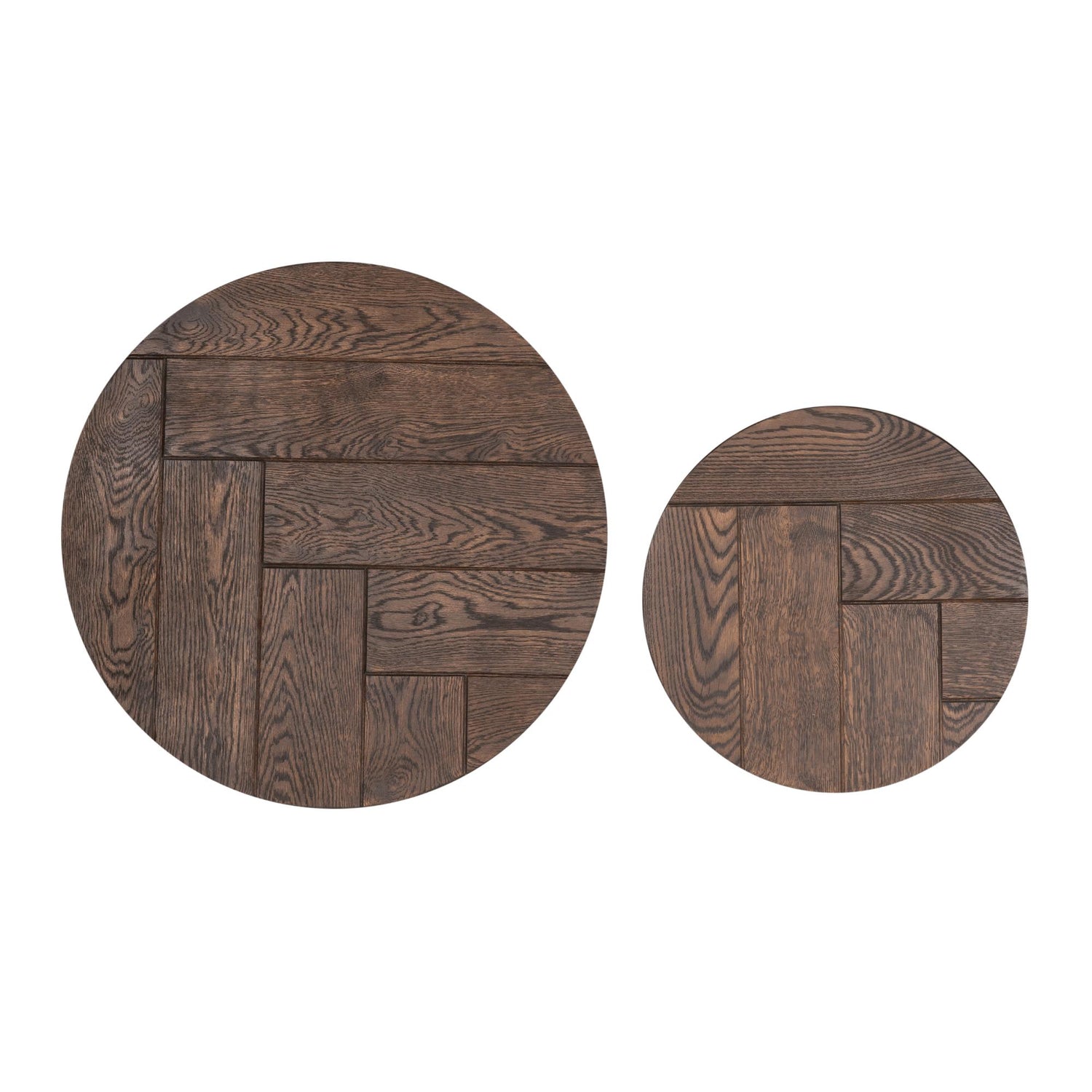 Ronde Salontafel set van 2 donkerbruin Otik | Eikenhout