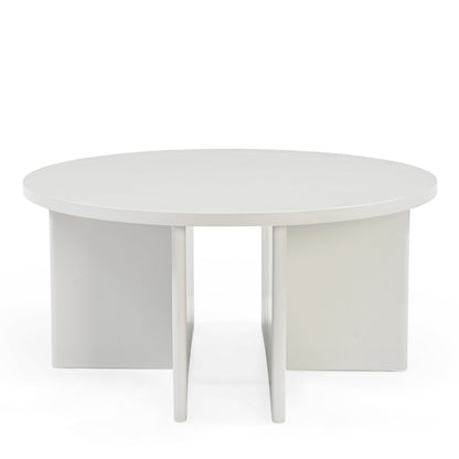 Ronde salontafel Wit Jade | Mangohout | 80 cm