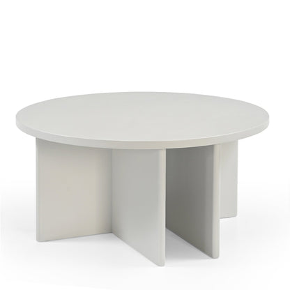 Ronde salontafel Wit Jade | Mangohout | 80 cm