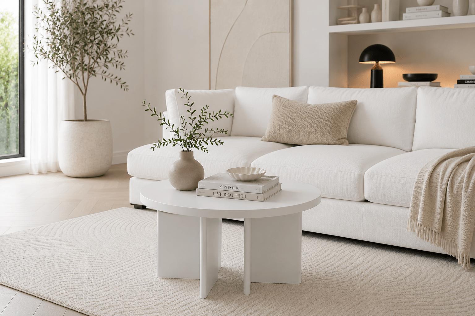Ronde salontafel Wit Jade | Mangohout | 80 cm