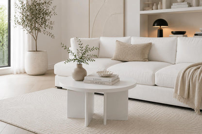 Ronde salontafel Wit Jade | Mangohout | 80 cm