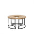 Ronde salontafel set van 3 Leaves | Mangohout |