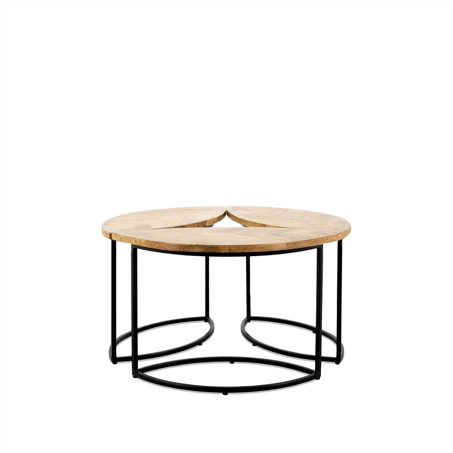 Ronde salontafel set van 3 Leaves | Mangohout |